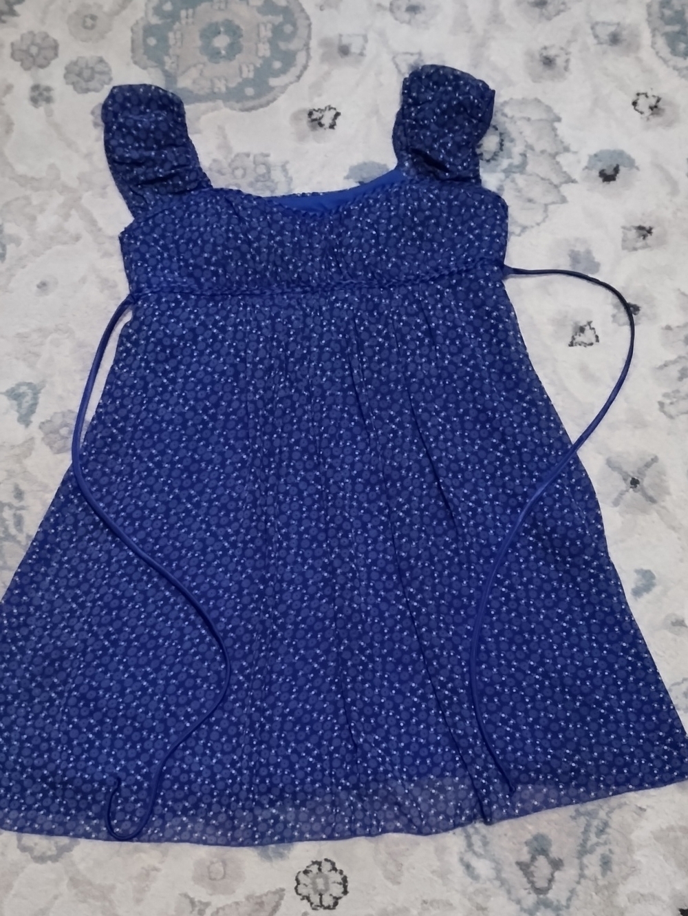 B Darlin Royal Blue Floral Mini Dress with Square Neck